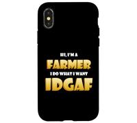 Carcasa para iPhone X/XS Farmer Idgaf Funny Vegetable/Animal Food Farming Rancher