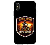 Carcasa para iPhone X/XS Fear Less Ride More Dirt Bike Rider Motocross Moto MX