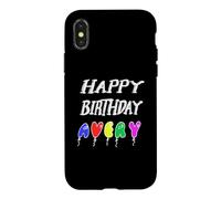 Carcasa para iPhone X/XS Feliz Cumpleaños Avery