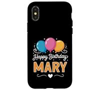 Carcasa para iPhone X/XS Feliz cumpleaños Mary