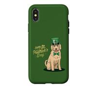 Carcasa para iPhone X/XS Feliz Día de San Patricio - Golden Doodle Día de San Patricio