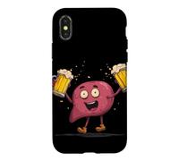 Carcasa para iPhone X/XS Feliz día del hígado con Disfraz de Cerveza