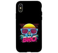 Carcasa para iPhone X/XS Fiesta de Disfraces de This Is My 80s Bro, The Sun, con Gafas de Sol