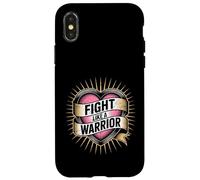 Carcasa para iPhone X/XS Fight Like a Warrior Strong Heart - Cita Motivacional
