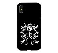 Carcasa para iPhone X/XS Figura Stick Man Dolor Expresión Humor Viejo Dolor