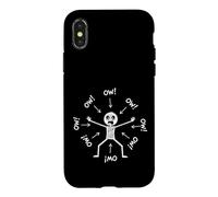 Carcasa para iPhone X/XS Figura Stick Man Dolor Expresión Humor Viejo Dolor