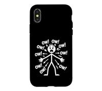 Carcasa para iPhone X/XS Figura Stick Man Dolor Expresión Humor Viejo Dolor