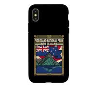 Carcasa para iPhone X/XS Fiordland National Park Nueva Zelanda Bandera Gráfico de Viaje
