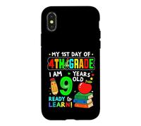Carcasa para iPhone X/XS First Day of Fourth Grade My 1st Day of 4th Grade Girls Boys