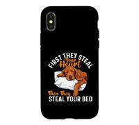 Carcasa para iPhone X/XS First They Steal Your Heart - Setter irlandés Red Setter Dad