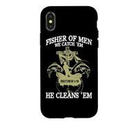 Carcasa para iPhone X/XS Fisher of Men We Catch 'Em, Él los Limpia (Mateo 4:19)