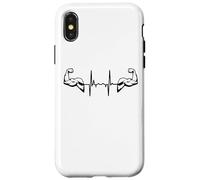 Carcasa para iPhone X/XS Fitness Latidos del corazón Bíceps Culturismo ECG