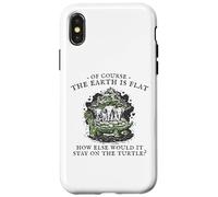 Carcasa para iPhone X/XS Flat Earth Turtle Elephants World Disc Society Men Woman