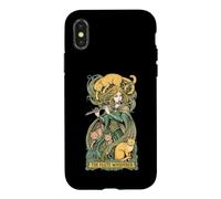 Carcasa para iPhone X/XS Flauta Susurrador Gatos Flautista Flautista Amante Gato Chica Música
