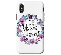 Carcasa para iPhone X/XS Floral 109 Years Old 109th Birthday Women's 109 Years Loved