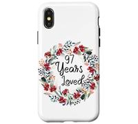 Carcasa para iPhone X/XS Floral 97 Years Loved 97th Birthday 97 Year Old Men Women