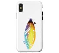 Carcasa para iPhone X/XS Floral Feather For Spring and Summer Cute Surf Beach Graphic
