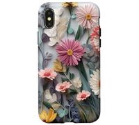Carcasa para iPhone X/XS Floral Flower Pattern Botanical Nature Garden Bloom Cute