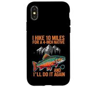 Carcasa para iPhone X/XS Fly Fishing Brook Trout Hiker Blue Line Native