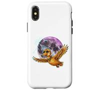 Carcasa para iPhone X/XS Flying Duck Moon Night Bird Cute Duck Graphics