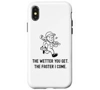 Carcasa para iPhone X/XS Fontanero Divertido Cuanto más húmedo te vuelves más rápido vengo. Fontanería
