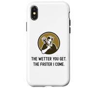 Carcasa para iPhone X/XS Fontanero Divertido Cuanto más húmedo te vuelves más rápido vengo. Fontanería