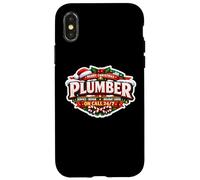 Carcasa para iPhone X/XS Fontanero Feliz Navidad Servicio Reparación Holiday Cheer On Call