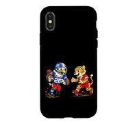 Carcasa para iPhone X/XS Football Eagle vs Cheetah Mascot Sports Graphic