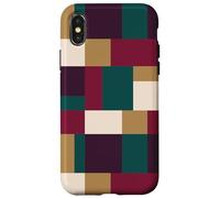 Carcasa para iPhone X/XS Formas rectangulares geométricas de Bloques de Color en Tonos de joyería Profundos