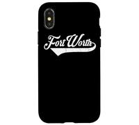 Carcasa para iPhone X/XS Fort Worth City Texas Estado - Estilo Vintage Retro Design