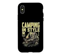 Carcasa para iPhone X/XS FPS Gamer Divertido Estilo Camping Militar Videojuego Jugador