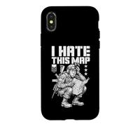 Carcasa para iPhone X/XS FPS Gamer Funny I Hate This Map, Reproductor de Videojuegos Militar