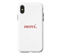 Carcasa para iPhone X/XS Francés Diciendo Merci París Vacaciones francés Cita