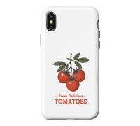 Carcasa para iPhone X/XS Fresh Delicious Tomatoes Vintage Garden Lover Farmer Market