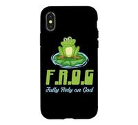 Carcasa para iPhone X/XS Frog Confíe plenamente en Dios Clásico Cristiano Fe & Religión