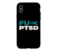 Carcasa para iPhone X/XS FU PTSD Awareness - Camiseta de Manga Corta, diseño con Texto en inglés