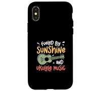 Carcasa para iPhone X/XS Fueled by Sunshine and Ukelele Music Funny Uke Músicos