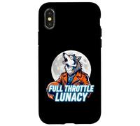 Carcasa para iPhone X/XS Full Throttle Lunacy Howling Biker Wolf Graphic