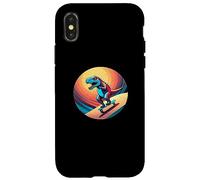 Carcasa para iPhone X/XS Fun Dinosaur Skateboarder Skater Design