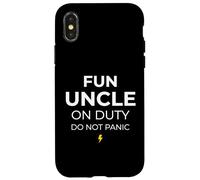 Carcasa para iPhone X/XS Fun Uncle On Duty Do Not Panic Hermano Hermano