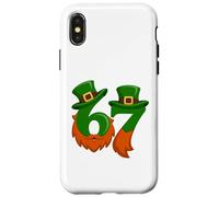 Carcasa para iPhone X/XS Funny 67 Viral Leprechaun Sombrero Barba Six Seven St Paddy Niños