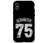 Carcasa para iPhone X/XS Funny 75th Birthday Oldometer Odómetro 75 años Old Joke