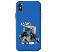 Carcasa para iPhone X/XS Funny AI RAM Over Riches Data Center Server Admin Tech