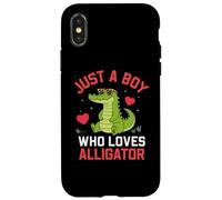 Carcasa para iPhone X/XS Funny Animal Crocodile, Just a Boy Who Loves Alligator