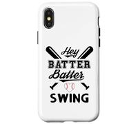 Carcasa para iPhone X/XS Funny Baseball Batter Batter Swing Hey Game Day Baseball Mom
