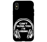 Carcasa para iPhone X/XS Funny Beatmaker Gamer Headset Can't Hear You I'm Vibing