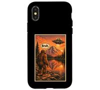Carcasa para iPhone X/XS Funny Bigfoot Bruh Alien UFO Introvert Spaceship