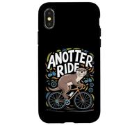 Carcasa para iPhone X/XS Funny Bike Rider Juego de Palabras - Ciclismo Nutria Bike Racing
