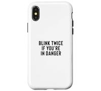 Carcasa para iPhone X/XS Funny Blink Twice If You'Re In Danger Joke