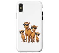 Carcasa para iPhone X/XS Funny Camel Family Wearing Sunglasses Arabian Animal Desert